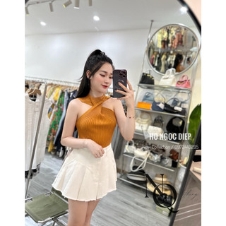 Áo len mỏng voặn xoắn thừng ở cổ hở vai gợi cảm QCL1 Lucik Shop AL0001
