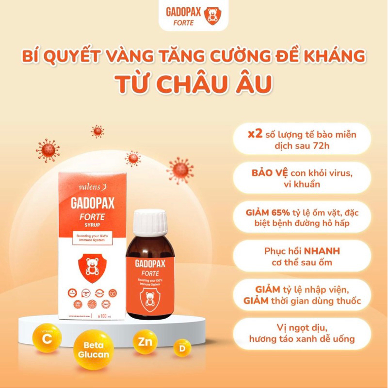 Siro GADOPAX hỗ trợ tăng sức đề kháng cho cơ thể giảm ốm vặt CHINHHANG