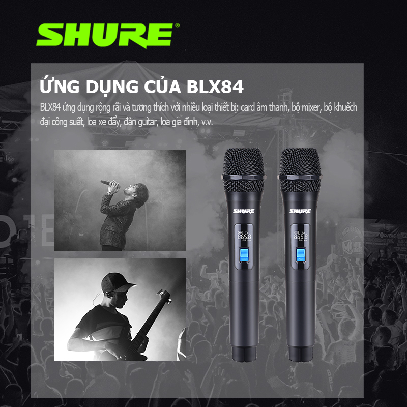 Micro hát karaoke không dây,BLX84 microphone wireless,micro không dây cao cấp chống hú