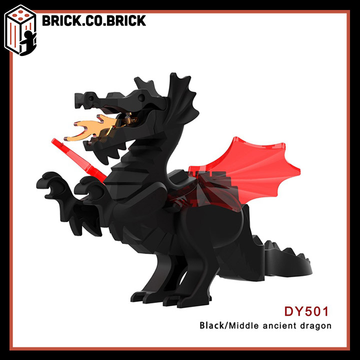 Mô hình Medieval Fire Dragon Lion King Knight Mount  Đồ chơi Lắp ráp Rồng Chiến Đấy Thời Trung Cổ DY501-DY504