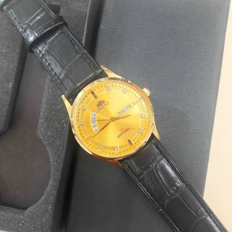 Đồng hồ Nam O.rient Dây Da Kính Sapphire Case 40mm