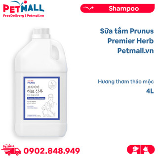 Sữa tắm Prunus Premier Herb 4L - Hương thơm thảo mộc Petmall