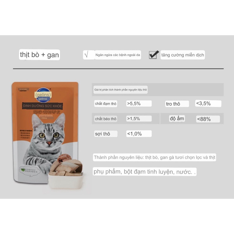 Pate Gelinsi Thịt Viên Dành Cho Mèo Từ 3 Tháng Tuổi - 90g