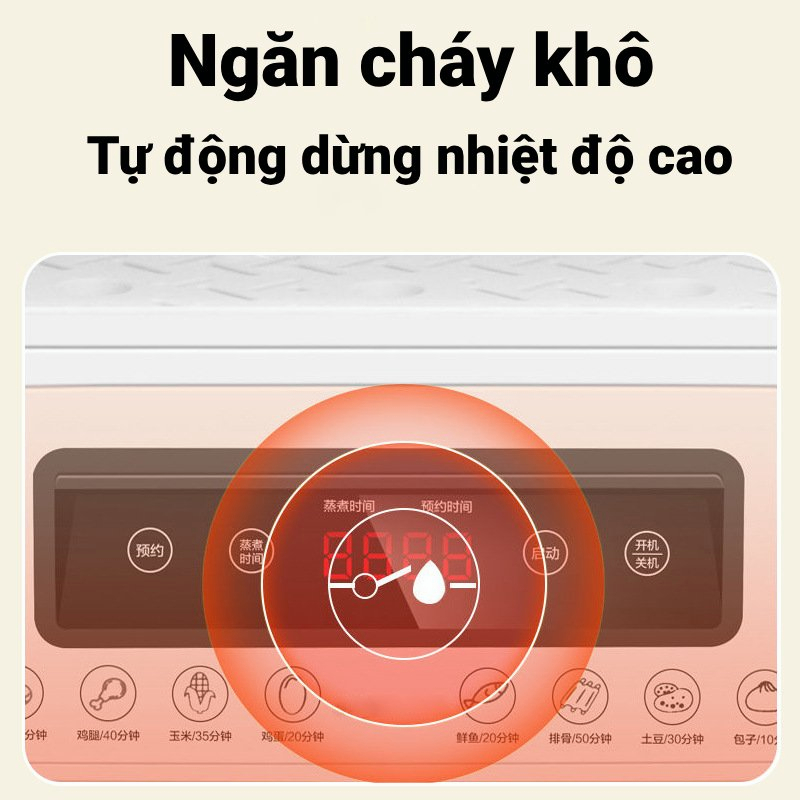 Nồi hấp điện đa năng Máy hấp điện 3 tầng 30L chống dính cuộc hẹn 24h Kiểm soát nhiệt độ thông minh hấp cua,bánh gà cá