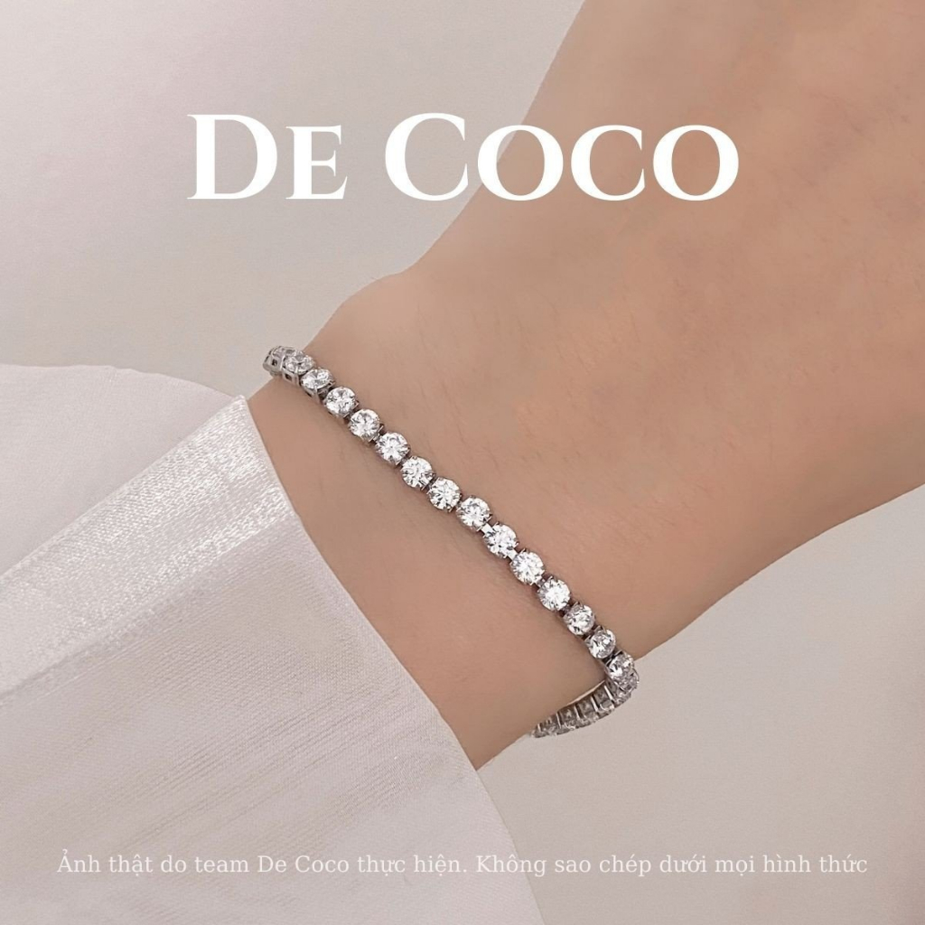 Vòng tay đính đá dây rút titan LUNA De Coco (kèm Túi giấy + Hộp + Thiệp)