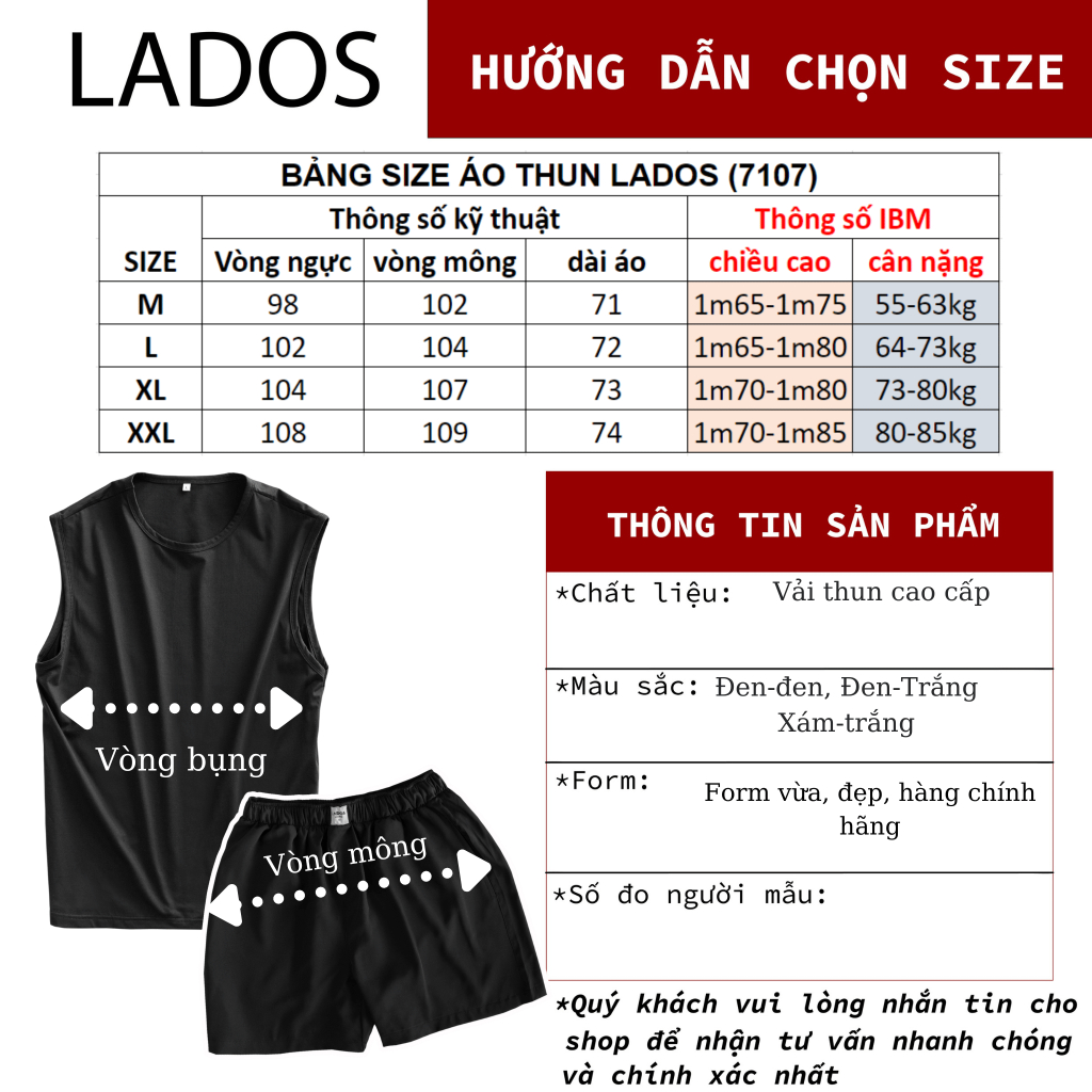 Set áo thun tanktop 3 lỗ thể thao 9085 kèm quần short đùi kate nam 4071 tập gym, chạy bộ, mặc nhà, dạo phố LADOS-7107