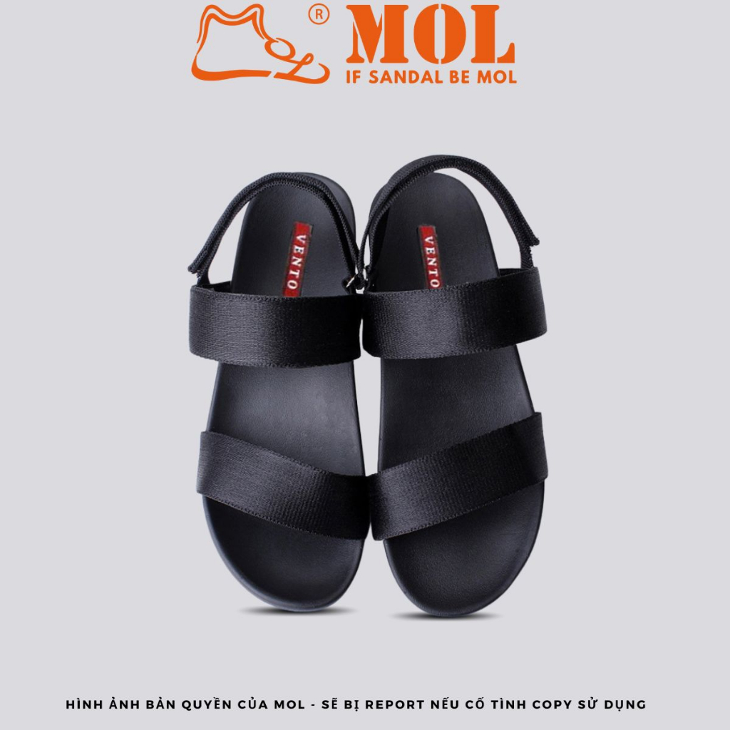 Giày sandal nam 2 quai ngang Vento NV4906B màu đen
