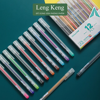 Bút mực gel resun bộ 12 màu văn phòng phẩm Leng Keng bút viết calligraphy ngòi 0.5mm