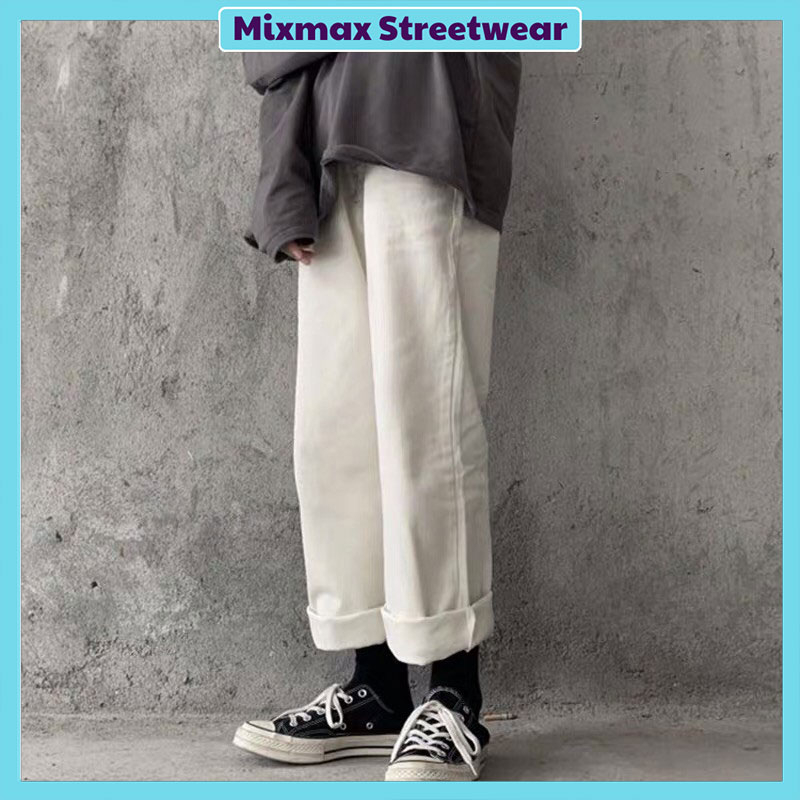 Quần bò jeans trắng ống rộng Ulzzang oversize streetstyle siêu chất ❤️