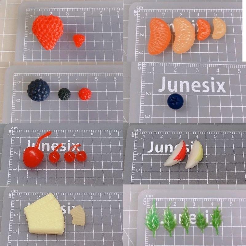 Topping hoa quả miniature trang trí bánh kem, đồ ăn đất sét