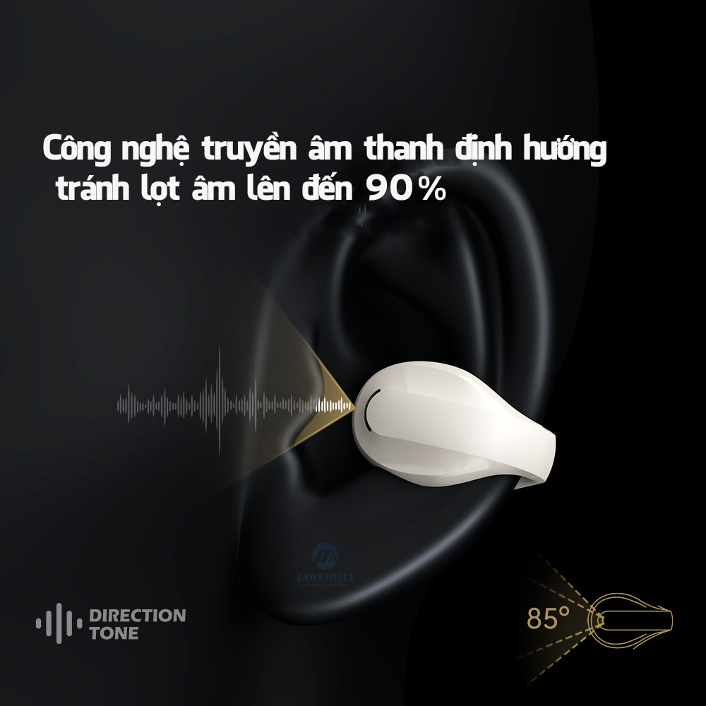 Tai nghe Bluetooth không dây kẹp vành tai TWS Rockspace Sound EarCuffs nghe nhạc lên đến 20h Hàng chính hãng có BH