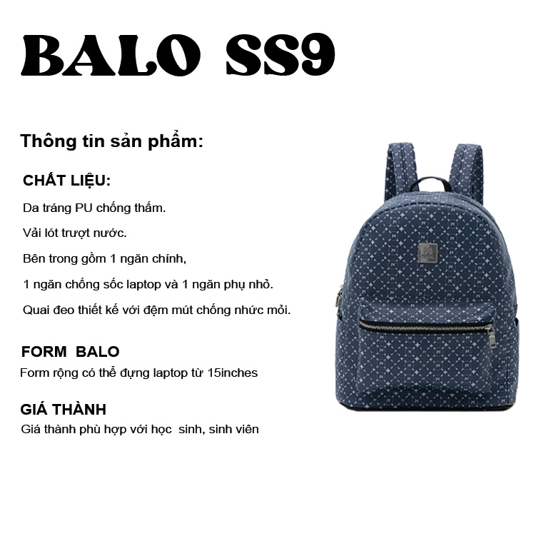 Balo Đi Học Thời Trang Unisex giá rẻ Nam Nữ đựng laptop đi làm chống nước du lịch Season 9 Local Brand M Midori