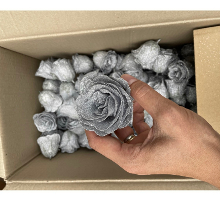 Thùng 200 Bông Hoa Nhũ ,Hàng Loại 1,Nhũ Sáng Màu,Bông To,Không Rụng Nhũ Hoa hồng nhũ siêu đẹp