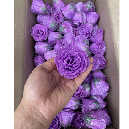 Thùng 200 Bông Hoa Nhũ ,Hàng Loại 1,Nhũ Sáng Màu,Bông To,Không Rụng Nhũ Hoa hồng nhũ siêu đẹp
