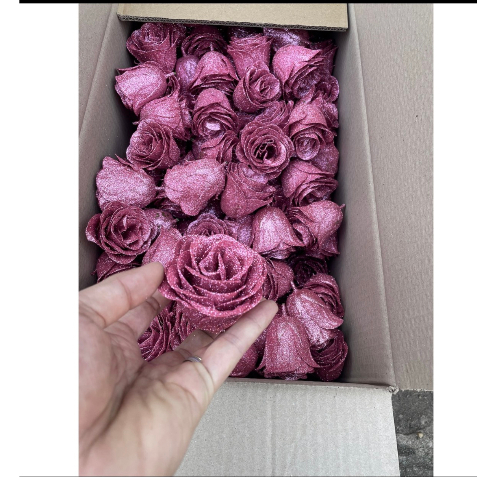 Thùng 200 Bông Hoa Nhũ ,Hàng Loại 1,Nhũ Sáng Màu,Bông To,Không Rụng Nhũ Hoa hồng nhũ siêu đẹp