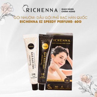 Thuốc nhuộm tóc phủ bạc thảo dược Richenna EZ Hi-Speedy Hair Color Perfume Hàn Quốc 60G (dạng gội)