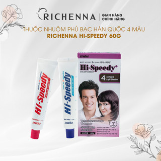 Thuốc nhuộm tóc phủ bạc thảo dược Richenna Hi-Speedy Color Cream Hàn Quốc 60G