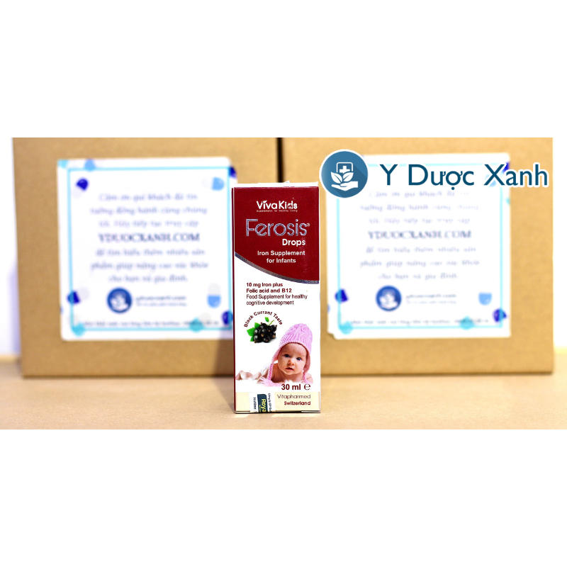 Phòng Khám, Nhà Thuốc - VIVAKIDS FEROSIS DROPS 30ml, Bổ sung sắt vitamin cho bé - Y Dược Xanh
