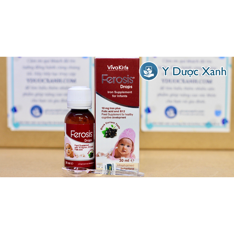 Phòng Khám, Nhà Thuốc - VIVAKIDS FEROSIS DROPS 30ml, Bổ sung sắt vitamin cho bé - Y Dược Xanh