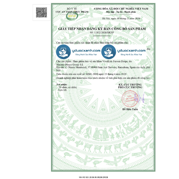 Phòng Khám, Nhà Thuốc - VIVAKIDS FEROSIS DROPS 30ml, Bổ sung sắt vitamin cho bé - Y Dược Xanh