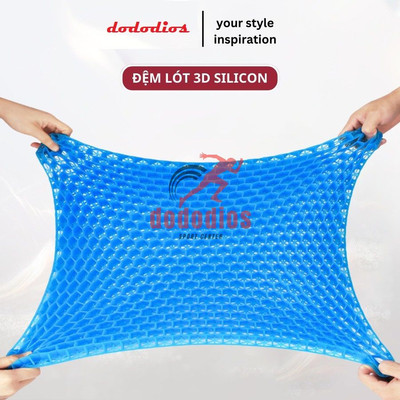 (Tặng Kèm Vỏ) Đệm Ngồi 3d Silicon Cao Cấp Thoáng Khí Chống Đau Mỏi - Hàng Chính Hãng Dododios [Loại Xịn - Nặng 1kg]