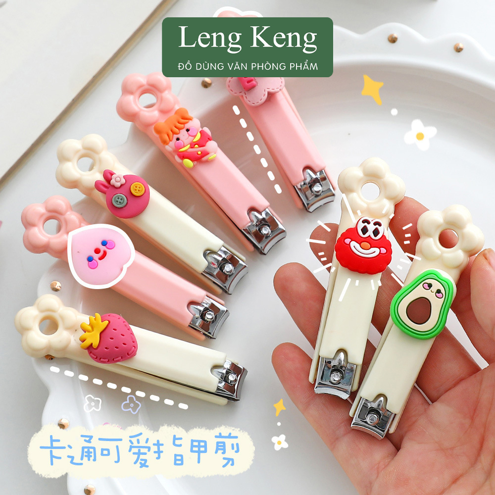 Bấm móng tay cute văn phòng phẩm Leng Keng nhiều hoa tiết hoạt hình dễ thương BM01