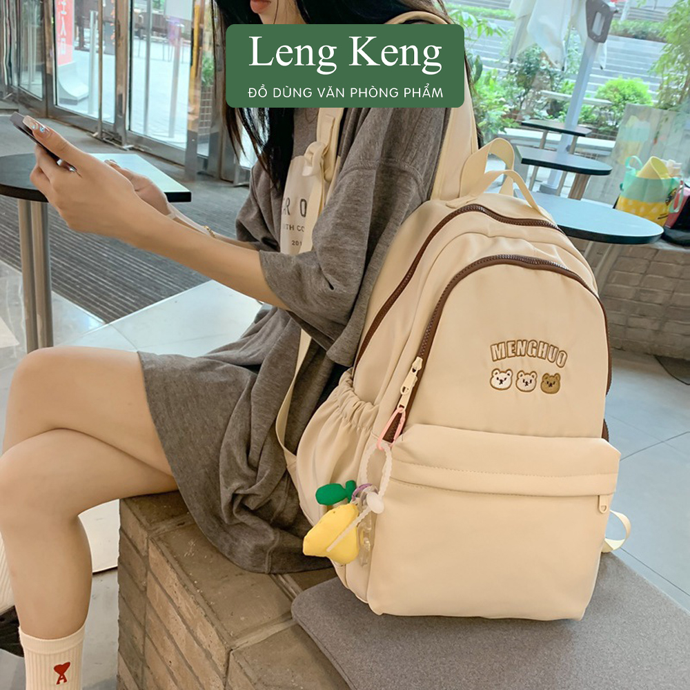 Balo ulzzang cao cấp văn phòng phẩm Leng Keng kiểu dáng thời trang Menghuo