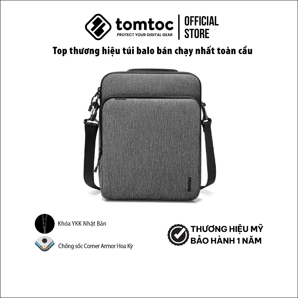 Túi Tomtoc (USA) Tablet Shouder Bag 360 Protection cho iPad Pro  11 inch 4/3/2/1 - H13A -Hàng chính hãng
