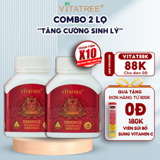 Combo 2 hộp tăng cường sức khoẻ nam giới Vitatree Essence Of Kangaroo 40000 Max100 viên Úc