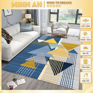 Thảm trải sàn Bali Nỉ Lì MINH AN họa tiết hình khối mang phong cách HÀN QUỐC hiện đại sang trọng 1M6*2M3