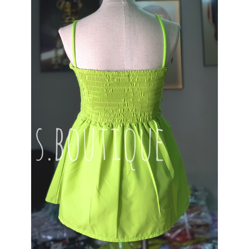 Áo kiểu 2 dây nữ S.BOUTIQUE nhún ngực bo chun lưng sau ba màu chủ đạo