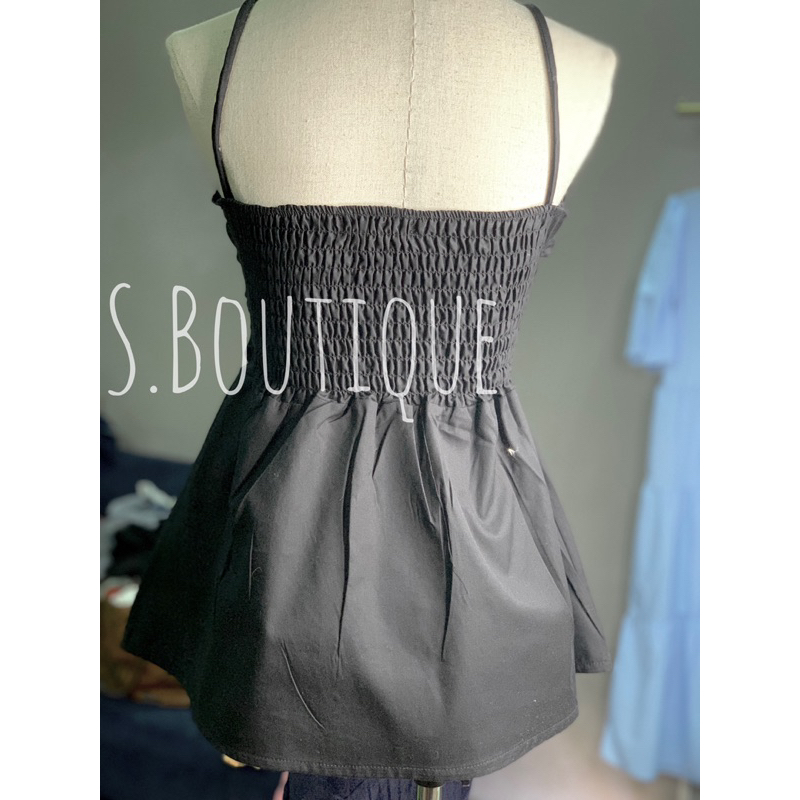 Áo kiểu 2 dây nữ S.BOUTIQUE nhún ngực bo chun lưng sau ba màu chủ đạo