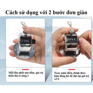 Dụng cụ đếm số lượng cơ học máy đếm số cầm tay có 4 hàng số, Máy đếm số cầm tay dụng cụ đếm số lần đa năng