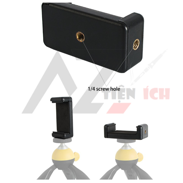 Đầu kẹp điện thoại cho gậy 3 chân livestream, gậy chụp hình, tripod minI
