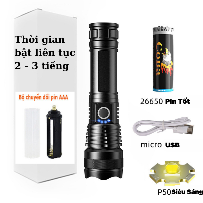 Pin sạc 26650-Dung lượng 8800mah 4.2v - Pin sạc cho đèn pin đa năng