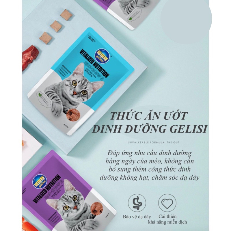 Pate Gelinsi Thịt Viên Dành Cho Mèo Từ 3 Tháng Tuổi - 90g