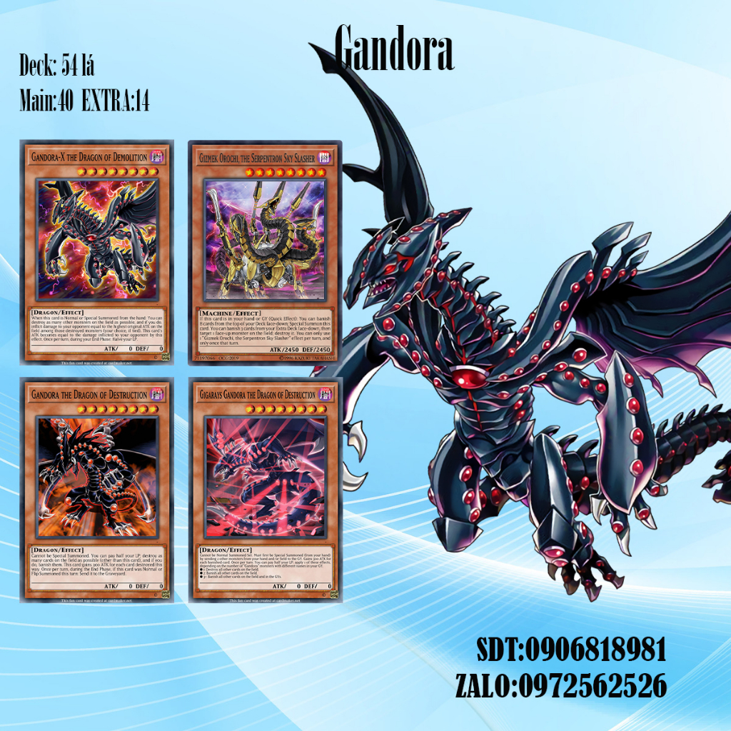 Bài YuGiOh - Bộ 54 lá bài Gandora - Gandora Deck - Card Game VN Giá Rẻ