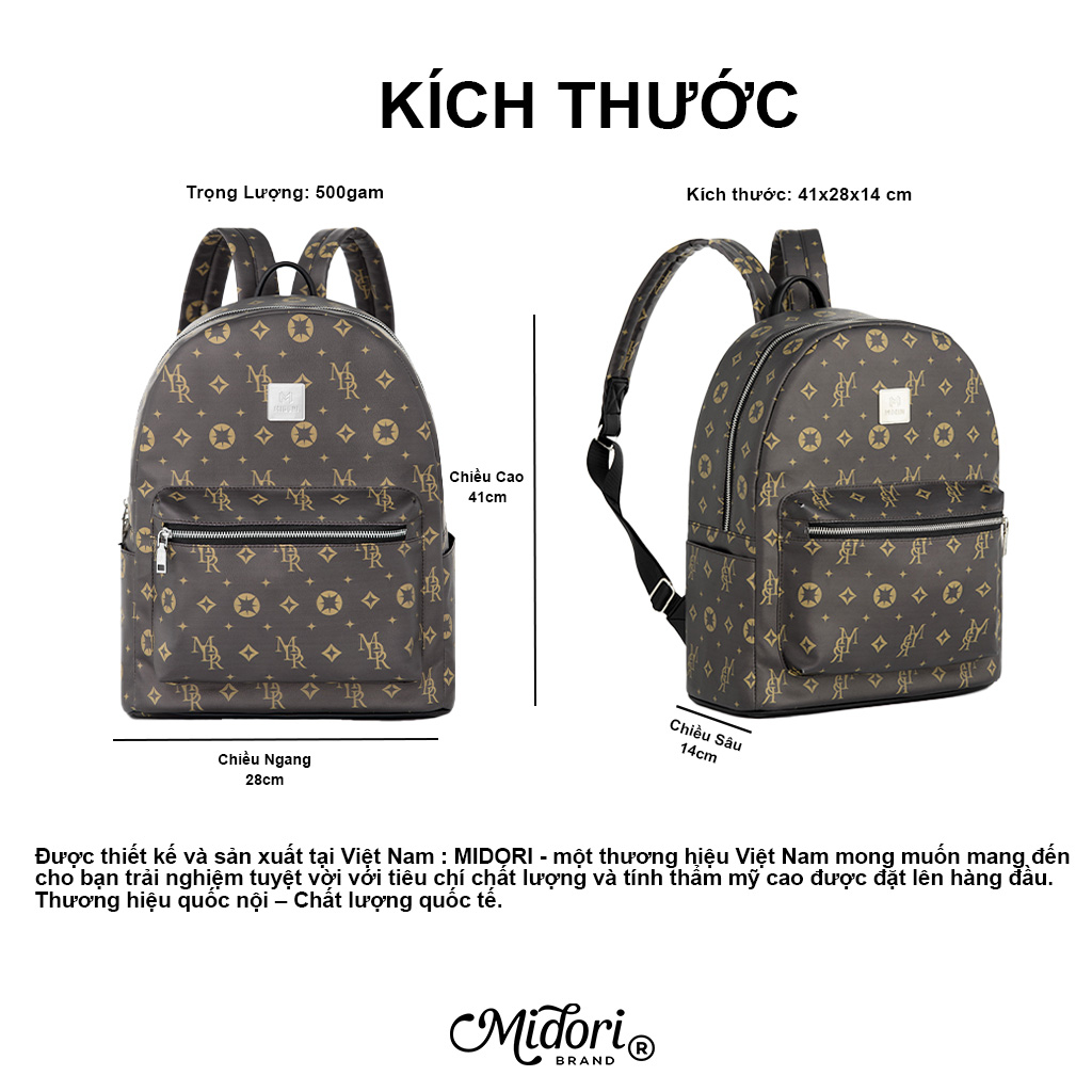 Balo Đi Học Thời Trang Unisex Nam Nữ đựng laptop đi làm chống nước du lịch Season 9 Local Brand MI Midori