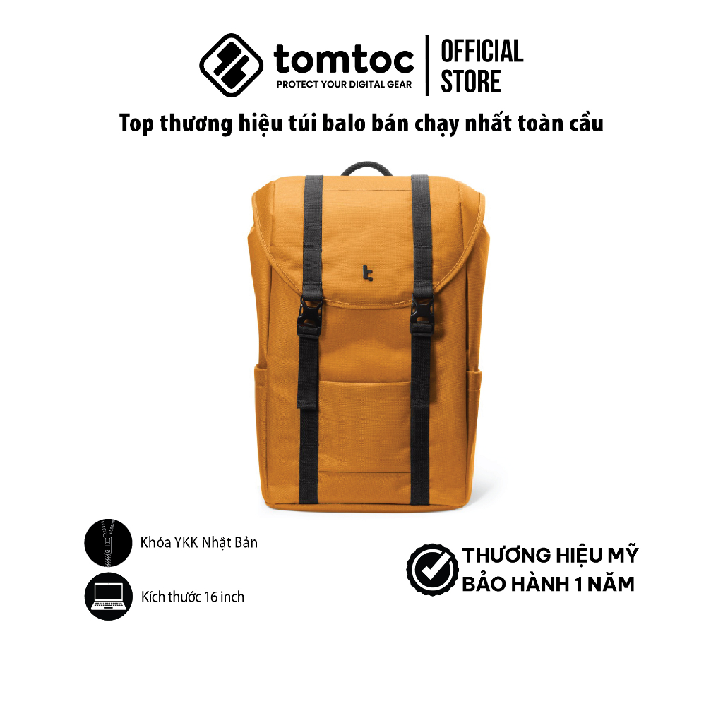 Balo Tomtoc  Flap Laptop Backpack - Balo di chuyển, du lịch, thường ngày cho MacBook 16 inch và laptop 15.6