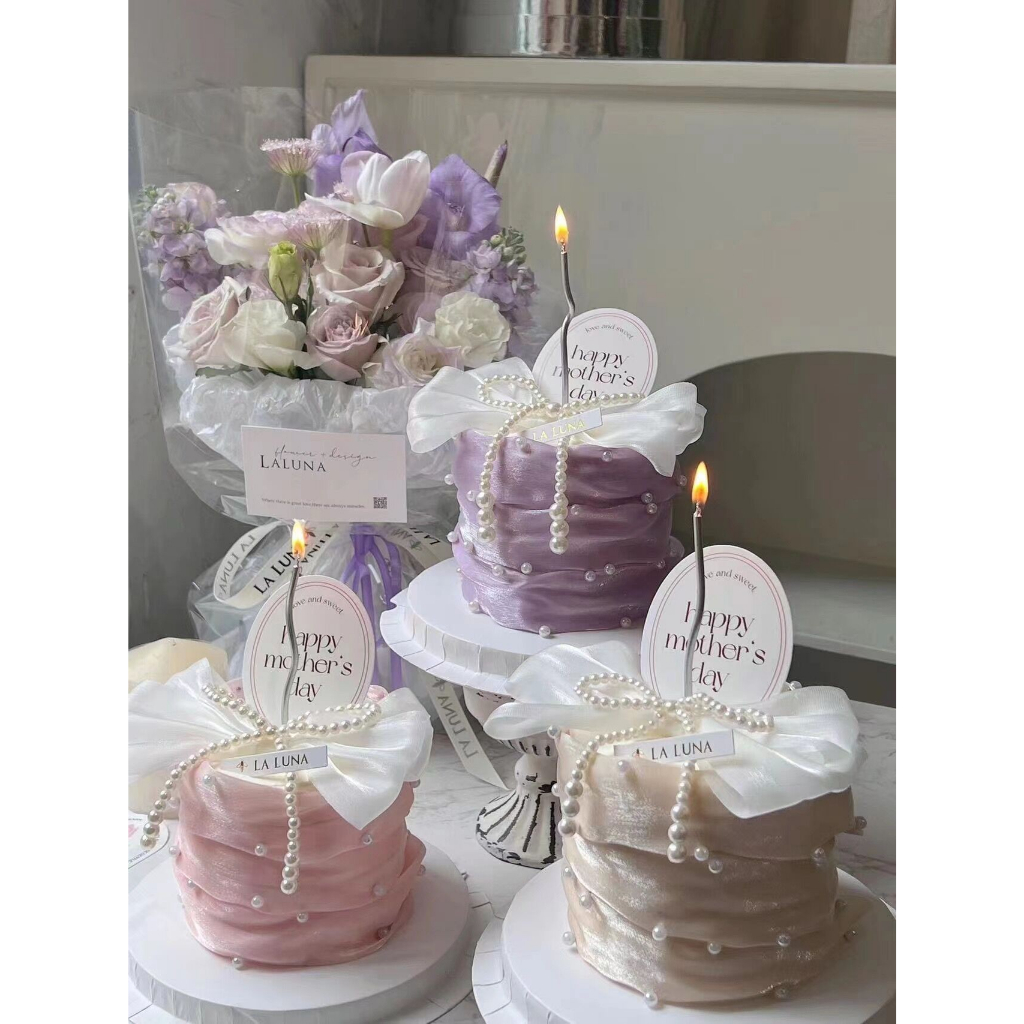 - Nơ ngọc -Trang trí bánh sinh nhật bánh kem