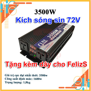  Bộ Kích Điện 72v lên 220v 12V 60v 72V Ra 220V Sóng Sin Công Suất 1600W 2600W 3500W Dùng cho Xe Điện Feliz Klara ko 