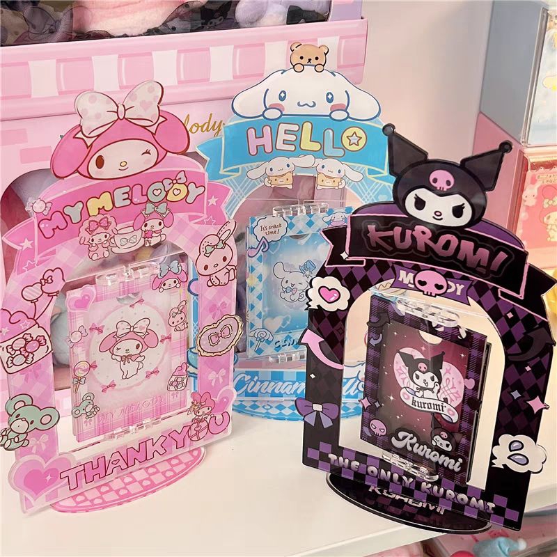 Khung ảnh để bàn xoay được standee card holder Sanrio Cinnamoroll Kuromi My Melody Pompurin Pochacco dễ thương bo góc