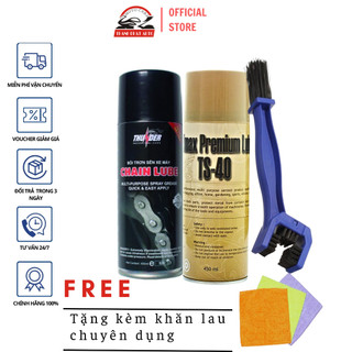 Bộ Rửa sên TS-40 450ml + Bôi trơn sên Thunder 400ml + Bàn chải vệ sinh sên tặng kèm khăn lau xe