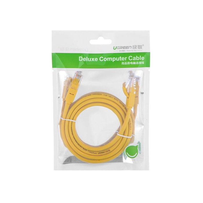 Cáp mạng Cat5e 2 đầu đúc sẵn dài 1m 2m 3m 5m Cao Cấp Ugreen NW103 11230 11231 11232 11233 màu vàng CHính Hãng