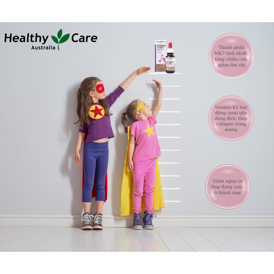 Vitamin D3 + K2 MK7 Healthy Care Úc 25ml - Shop Khang Baby