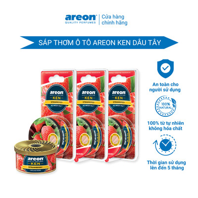 Sáp thơm ô tô cao cấp Areon hương dâu tây, nhập khẩu từ Bulgaria