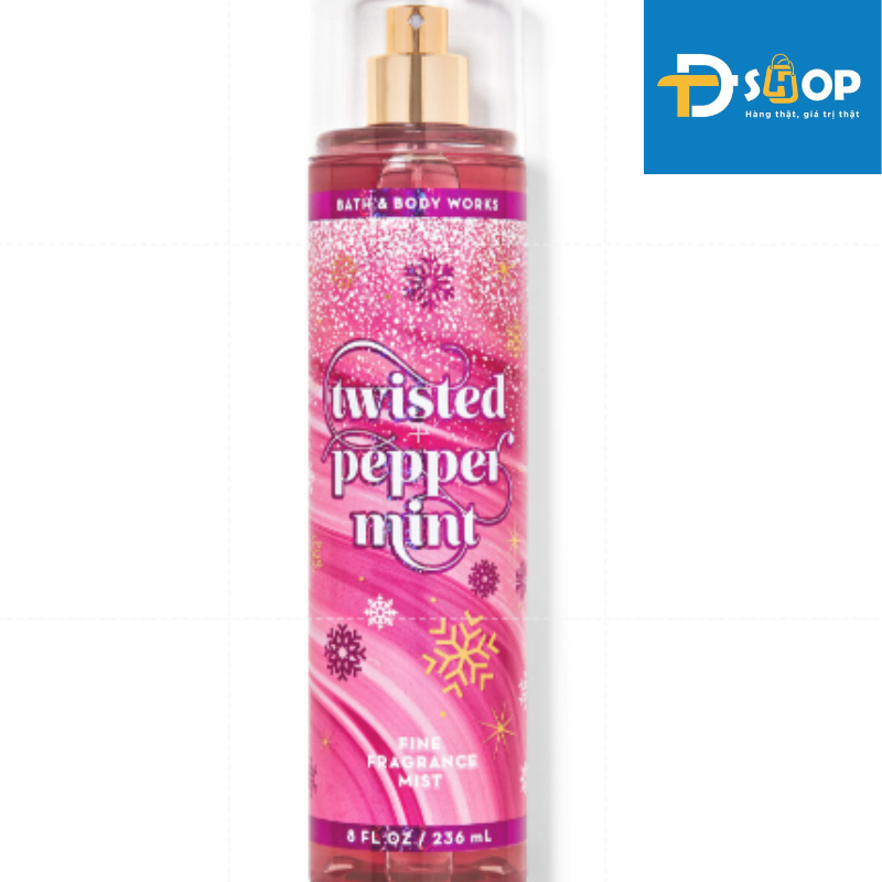 Xịt thơm body mist Twisted pepper mint Bath And Body Works 236ml