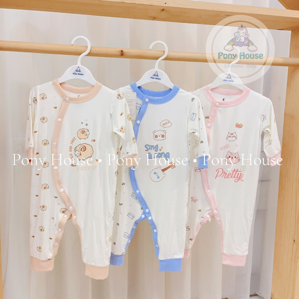 Body Sơ Sinh Dài Tay Moon Chất Petit Siêu Mềm Mại Cho Bé Trai, Bé Gái Từ Sơ Sinh
