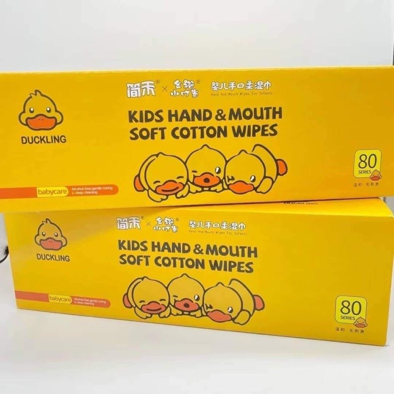 COMBO  Thùng 10 gói Khăn ướt cao cấp Vịt vàng DUCKLING - không mùi, kháng khuẩn plush_store87
