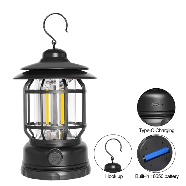 Đèn Bão Đèn LED Treo Camping Sạc USB Chống Nước IPX 4 Dùng Khi Đi Cắm Trại